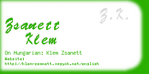 zsanett klem business card